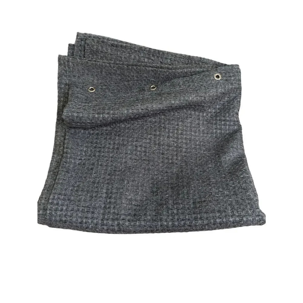 MARLED CHARCOAL GRAY WOVEN, FABRIC SHOWER CURTAIN, WAFFLED/BASKET WEAVE! SZ- STD